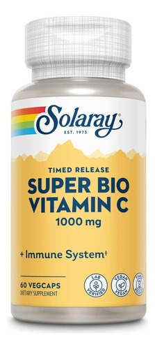 Súper Bio Vitamina C 1000 Mg Solaray 60 Cápsulas Veganas