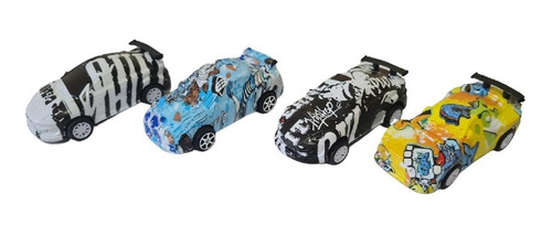 Kit 4 Peças Brinquedo Carros Races À Fricção Sortido