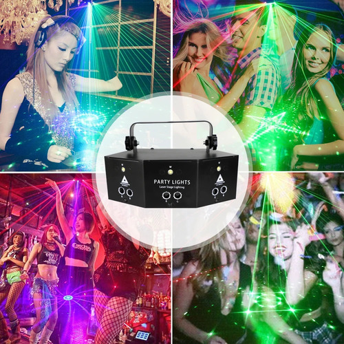 Laser Fiesta Led Pro 6en1 Figuras Rgb Fijo Strobo