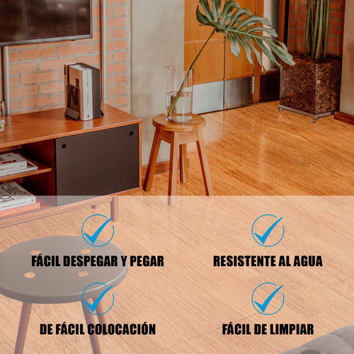 Vinil Piso Autoadherible Tipo Duela Madera 36pza Para 5 Mts2 Gris Medio