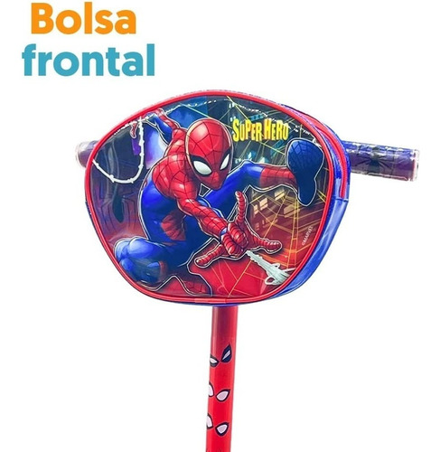 Patín Scooter Apache Spiderman Hombre Araña C/led P/+4 Años