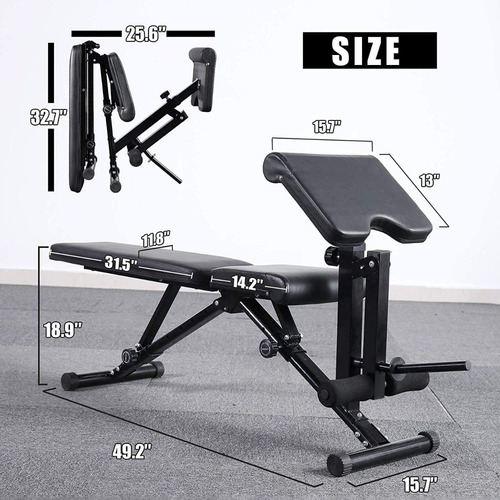 Banco Ajustable Entrenamiento Casa Pesas Gym Inclinado Fitne