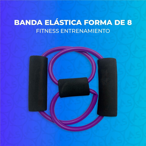 Imagen 2 de 10 de Banda Elastica Latex Forma De 8 Con Manijas Fitness Agarre