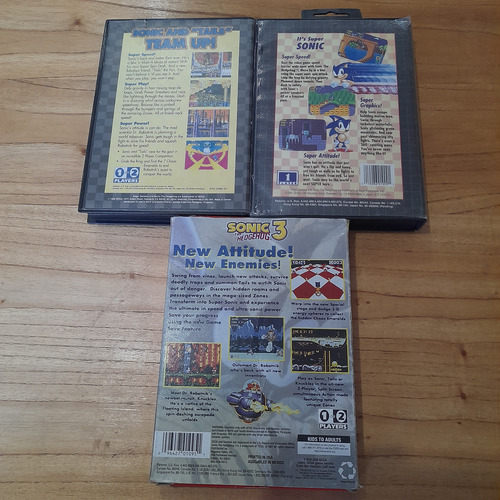 Trilogia Sonic Sega Genesis Original Completos Caja Y Manual