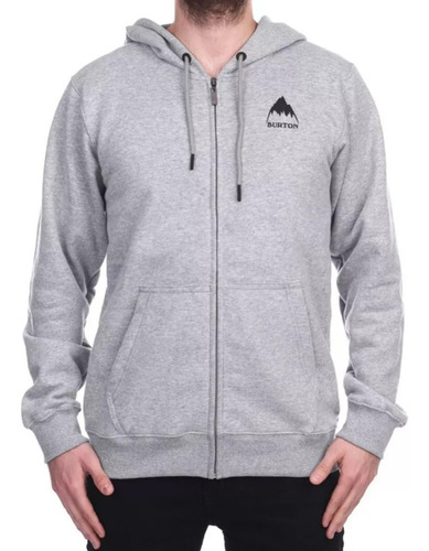 Campera De Algodon Burton Elite Fz Gris Original De Hombre