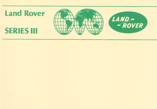 Book : Land Rover Series Iii Hand Book - Jaguar Land Rover.