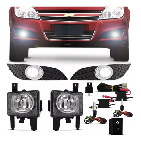 Kit Farol Milha Vectra Gt 2009 2010 2011 Grade Cromada Xenon