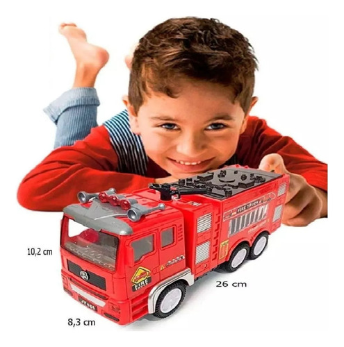 Camión Bombero Juguete Con Sonido Luces 4d Y Movimiento