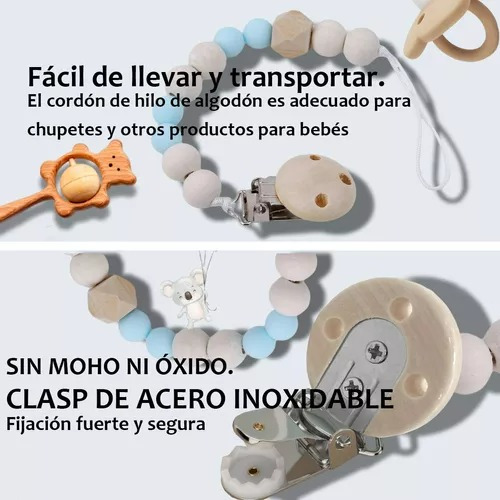 Cadenas De Chupete Para Bebé Chupon Silicona Clip Suave 4pcs