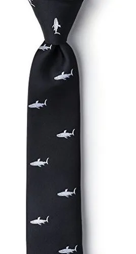comprar Corbata Delgada De Microfibra Negra | Corbata Delgada Sharks