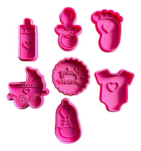 Set X 7 Cortantes Baby Shower Cookies, 9cm Cookie Kutter