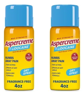 2 Pack Aspercreme Lidocaina Spray Para Dolor Muscular Usa