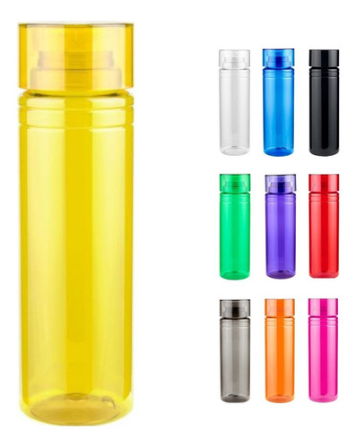 25 Cilindros Plástico Agua 850ml Colores Anfora Botella Agua Color Amarillo