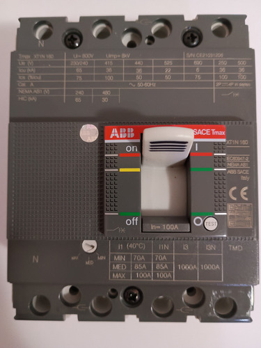 Interruptor Automatico 4p 100a 36ka Ref 1sda067424r1 Abb