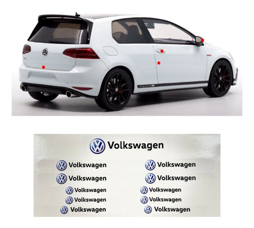 Stickers P/manijas Puertas Espejos Compatible Con Volkswagen