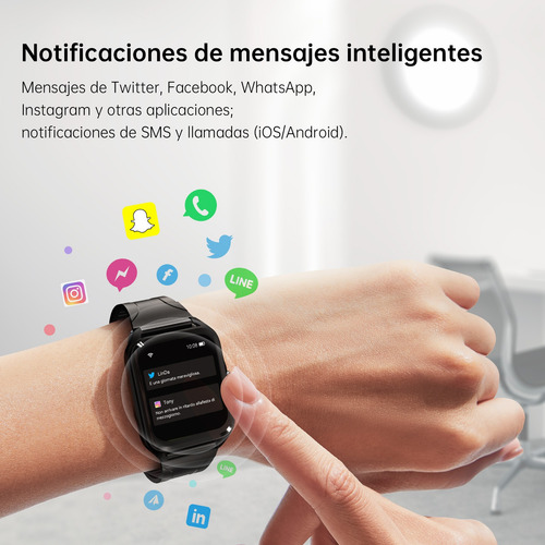 Reloj Inteligente Unisex G-tide Q1 Con Notificación De Mensajes, Asistente De Voz Inteligente Para Ios/android, Salud Deportiva, Resistente Al Agua