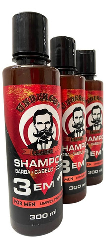 Shampoo 3 Em 1 Barba Cabelo E Corpo Undercut 300g For Men