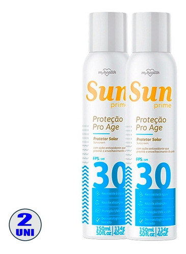 Kit 2 Protetores Solares Spray 30 Fps Sun Prime My Health