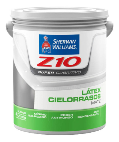 Pintura Látex Z10 Cielorraso Extra Cubritivo X 4 Lts Sherwin