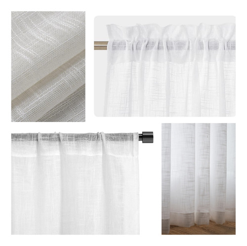 Cortinas En Shantung Marfil Para Barrote 