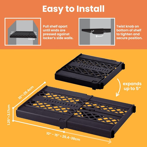 Adjust-a-shelf Locker Shelf, Easy To Use, Extends To Fi...