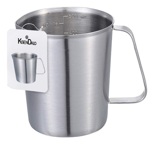 Ksendalo Taza Medidora De Acero Inoxidable De 2 Tazas, Jarra