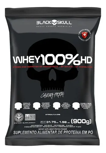 Whey Protein Concentrado Wey Black Skull 100% Puro Sabor Morango