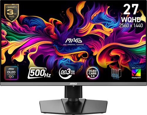 Monitor Msi Mag 272qp Qd-oled X50 500hz Wqhd 26.5 Preto | MercadoLivre