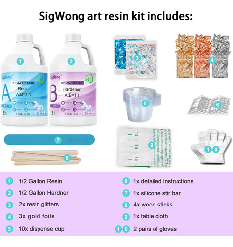 Kit De Revestimiento De Epoxi Transparente Crystal Cl...