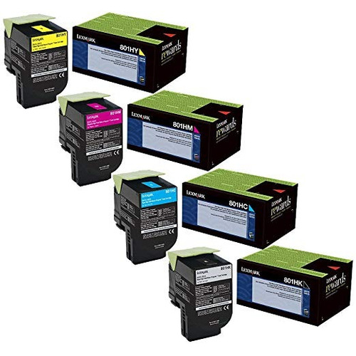 Lexmark 80c1hc0, 80c1hk0, 80c1hm0, 80c1hy0 Tóner De Alto Ren