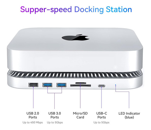 Hub Usb Raycue Para Mac Mini O Mac Studio Plateado