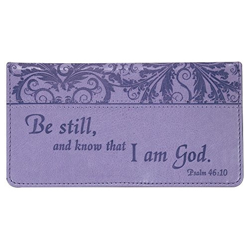 Psalm 4610 Purple Checkbook Cover