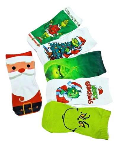 12 Pares Medias Tobilleras Navidad Grich 2024 Sublimadas