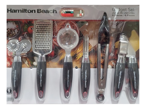 Juego De Utensilios Hamilton Beach 6 Pzs Color Negro Gris