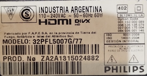 Placa Main Con Receptor Wifi Tv Led Smart Philips 32pfl5007g (Usado)