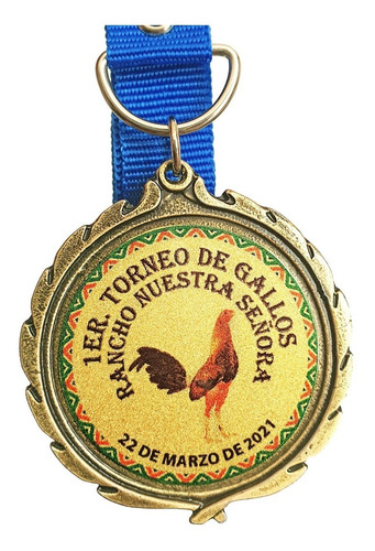 Medallas De Gallos Galleros Personalizadas 15