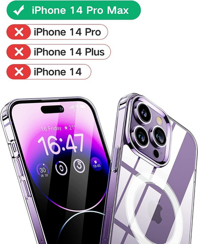 Imagen 2 de 7 de Estuche - Forro Clear Magsafe Apple iPhone 14 Pro Max