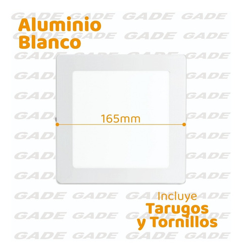 Imagen 4 de 7 de Panel Plafon Led 12w Aplicar Cuadrado