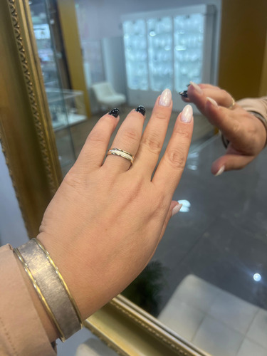 Par De Alianzas En Plata 925 Borde Oro 10k Promo Limitada