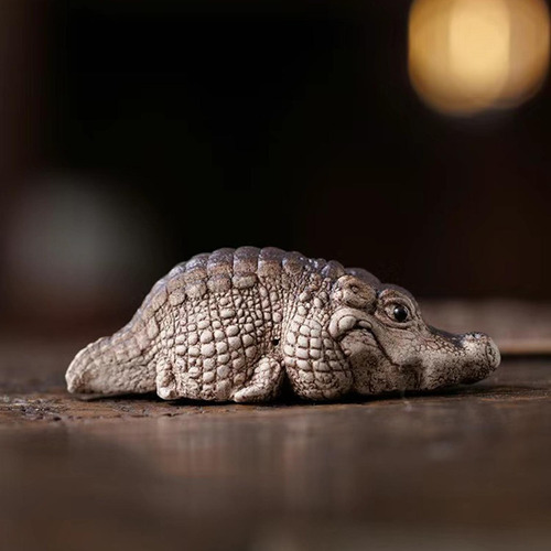 2 Arcilla Cocodrilo Mini Té Mascota Estatuilla Recuerdo