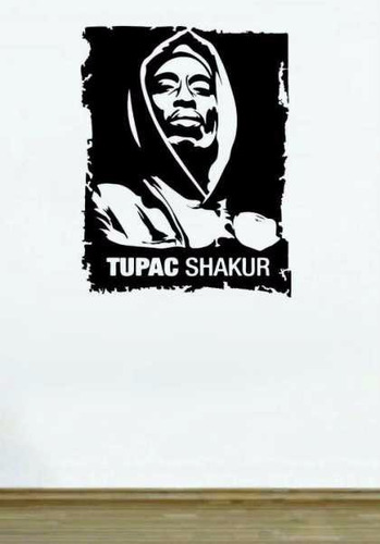 Adesivo Decorativo De Parede Quadro Rap Hip-hop Tupac Musica