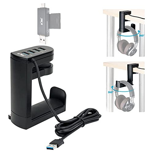 Soporte Auriculares 2 1 Concentrador Usb, Soporte Auric...