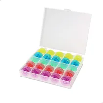 Comprar Estojo Porta Bobinas Alta Com 25 Bobinas Coloridas Doméstica