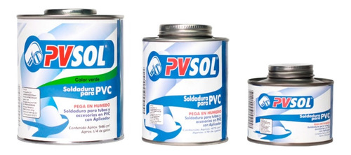 Soldadura Pega Para Uniones De Pvc  Pvsol 1/4 Agua Fria