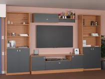 Comprar Combo Mesa Tv + 2 Bibliotecas + Repisa Flotante Living Rack 