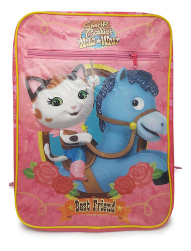 Mochila Infantil Feminina Xerife Callie Rosa Escolar Costas