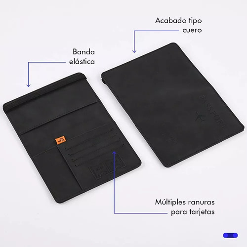 637912584684555112 Porta Pasaporte Documentos Funda Protectora Viaje Con Rfid Color Gris