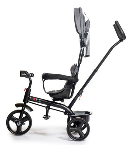 Triciclo Giro 360° Love 044 Luz Y Sonido Con Capota Gris