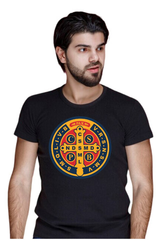 Camiseta Masculina Medalha De São Bento Religiosa Católica