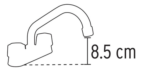 Imagen 2 de 2 de Mezcladora Para Lavabo, Cuello Tubular, Basic, 47684